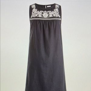 J Crew Factory Embroidered Yoke Sleeveless Dress